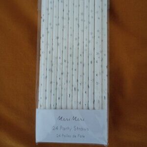 Meri Meri- Foil Paper Straws-Silver Star (set of 24)